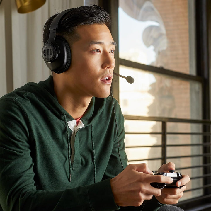 JBL Quantum 100X Over-Ear-Gaming-Headset – Wired 3,5 mm Klinke – Mit abnehmbarem Boom-Mikrofon – Kom