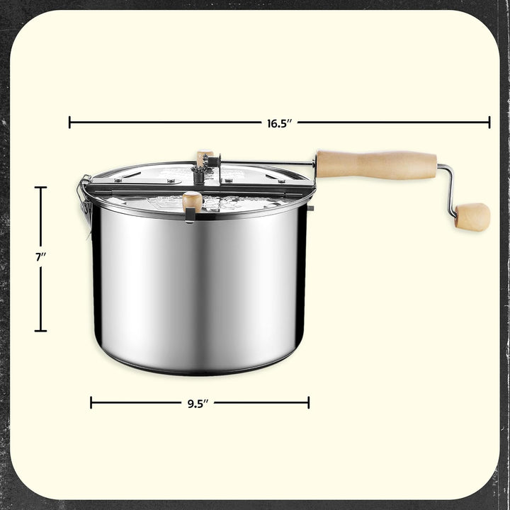 Great Northern Popcorn Original Edelstahl Herdplatte 6–1/2-quart Popcorn Popper