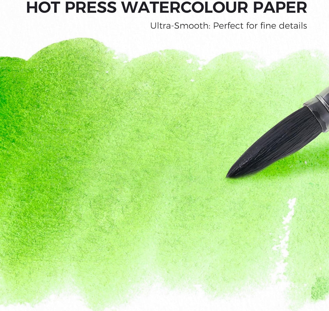 Lightwish A5 Aquarell Skizzenbuch – 20 Blatt 100% Baumwolle 300g/m² Heisspresse – Ringbuch-Mechanik