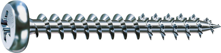 SPAX Universalschraube, 4,5 x 25 mm, 1000 Stück, Kreuzschlitz Z2, Halbrundkopf, Vollgewinde, 4CUT, W