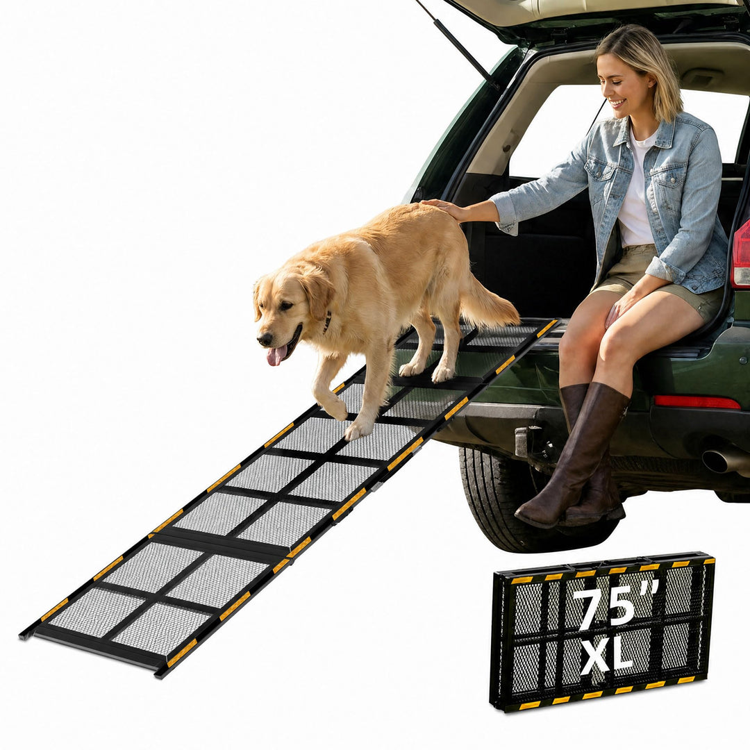 Extra Lange Hunderampe Auto Klappbar für Grosse Hunde 190 cm – Stabil Autorampe für Hunde, Einstiegs