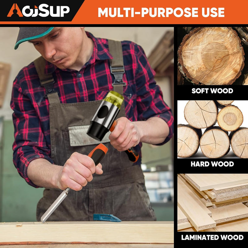 AojSup Profi Stechbeitel Set für Holz, Stechbeitel Set enthält 4x Stechbeitel (6mm, 12mm,19mm, 25mm)