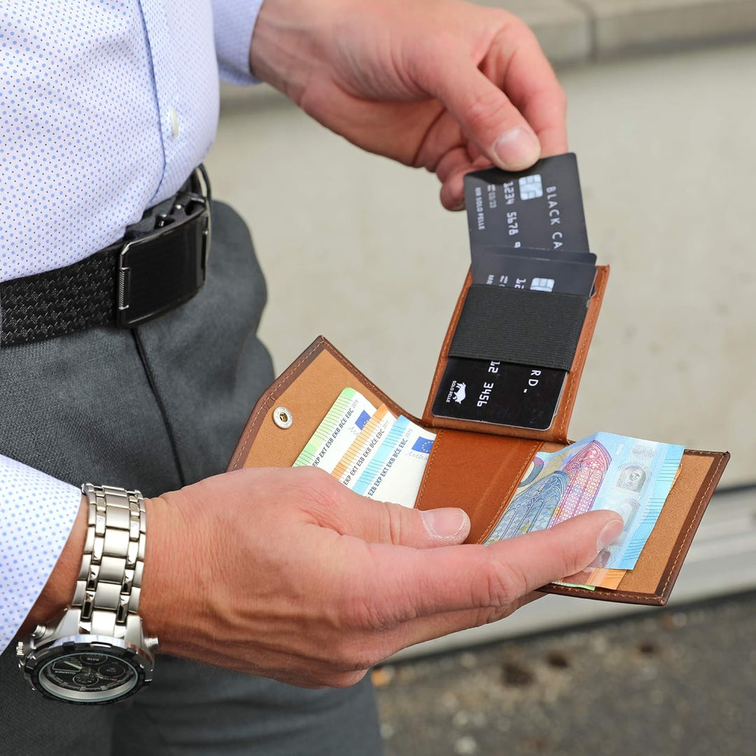 Solo Pelle® Leder I Slim Wallet ohne Münzfach I Geldbeutel mit RFID Schutz I Platz für mindestens 12