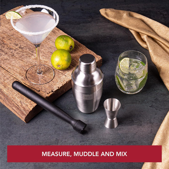 Vacu Vin 7889362-USA, Edelstahl, 3-teilig Cocktail-Set, silber Standard, Standard