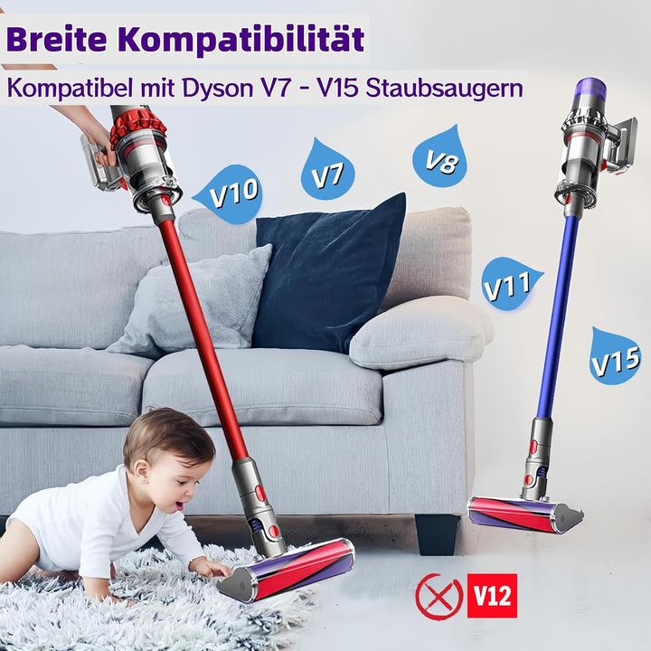 Softwalze Bodendüse für Dyson V7 V8 V10 V11 V15 SV10 SV11 SV12 SV14 SV15, Elektrischer Soft Roller B