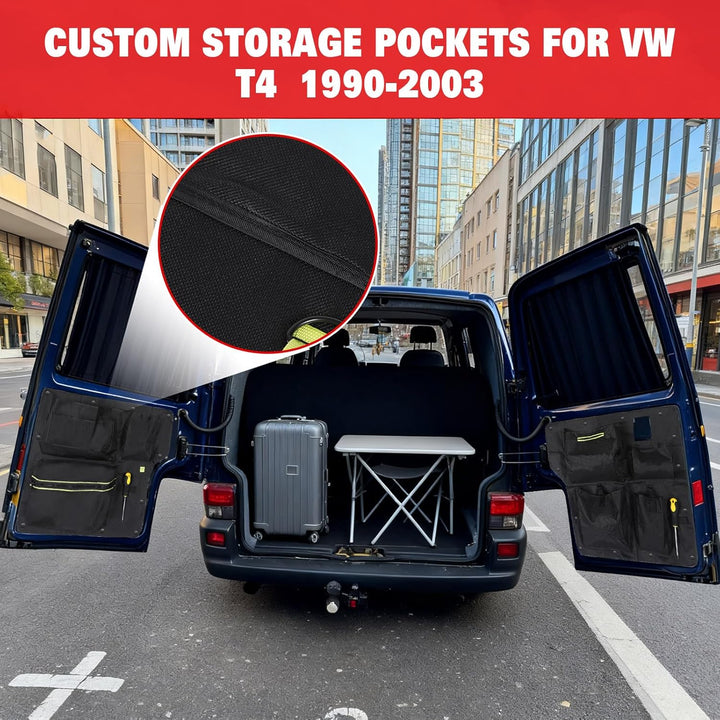 Scheunentor-Aufbewahrungsorganizer kompatibel mit VW T4 1990-2003, 2 Pcs Scheunentür Lagerorganisato