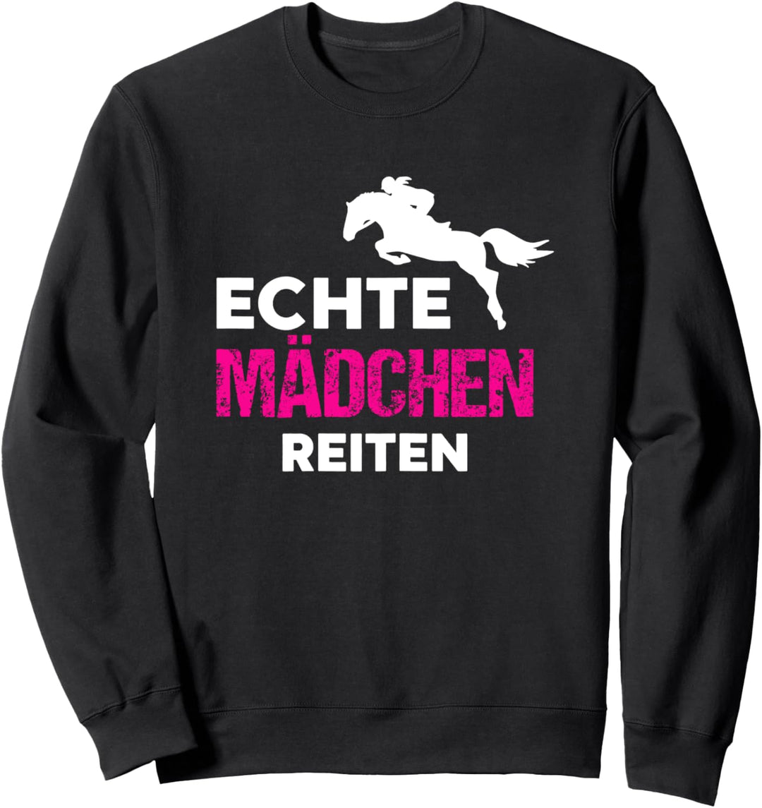 echte Mädchen reiten Friese Jungs Pony Spruch Pferdle Sweatshirt