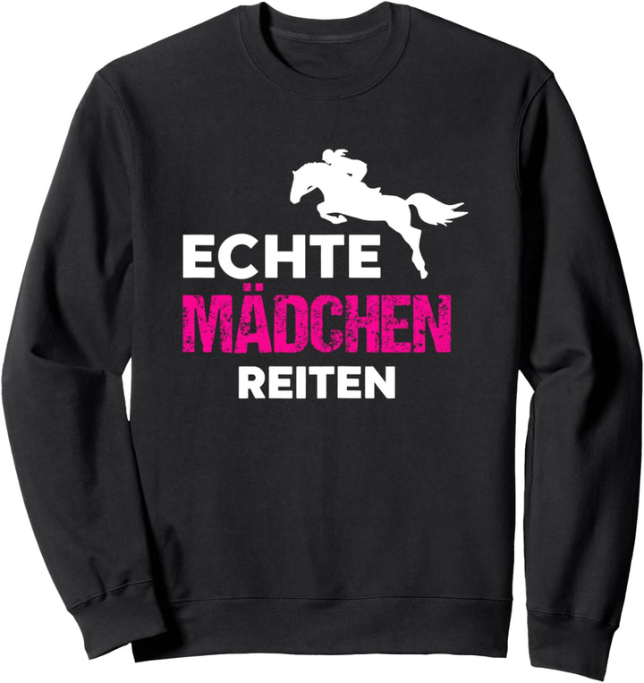 echte Mädchen reiten Friese Jungs Pony Spruch Pferdle Sweatshirt