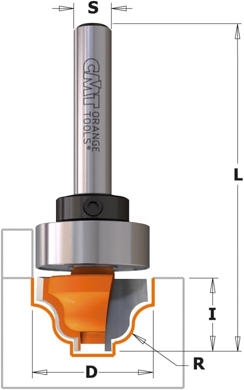 CMT ORANGE TOOLS 965.303.11B - KLASSICHER HARTMETALL-PROFILFRÄSER Z2 S=8 D=35 R=4,8X6,35