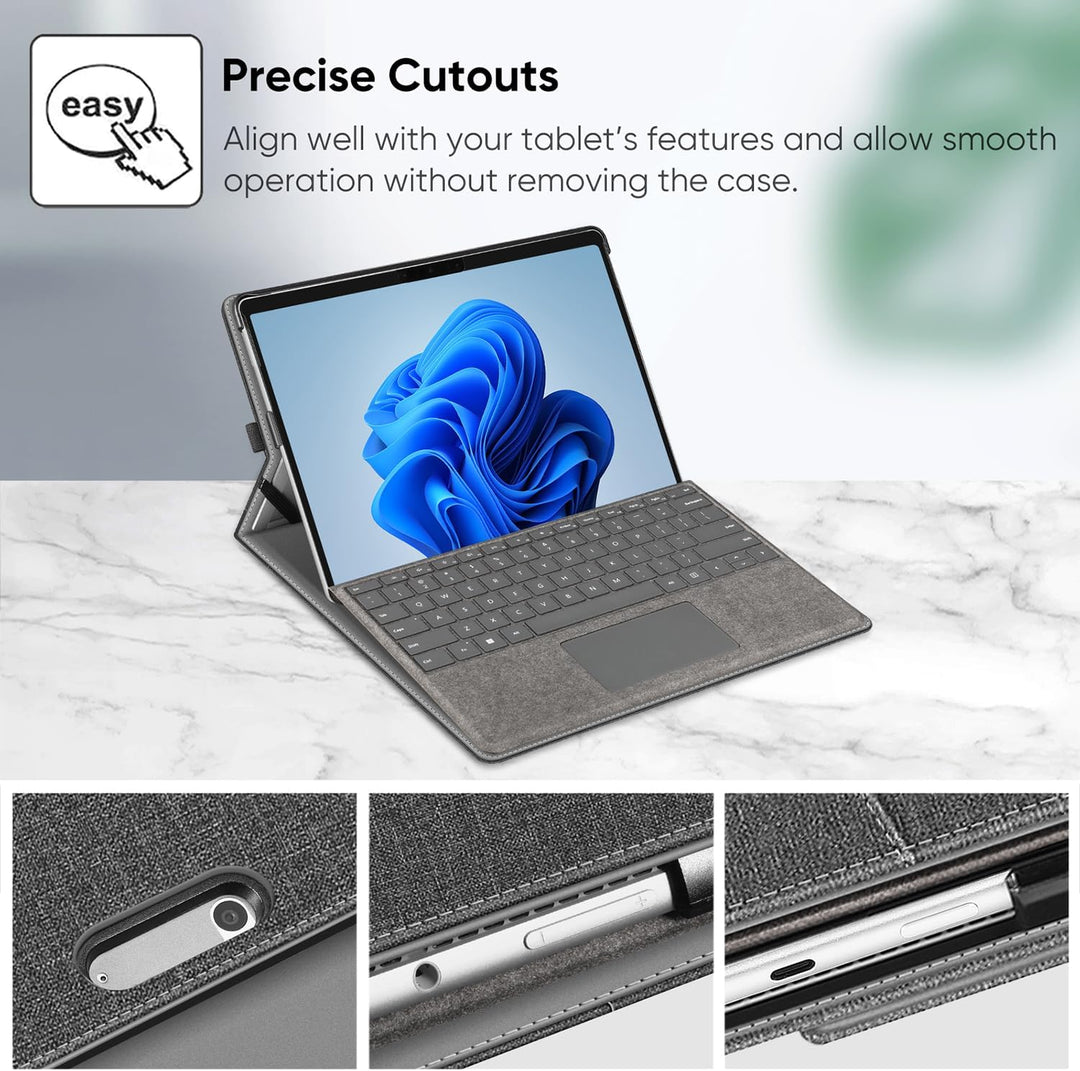 Fintie Hülle für Microsoft Surface Pro 8 13 Zoll (2021) - Multi-Sichtwinkel Hochwertigem Kunstleder