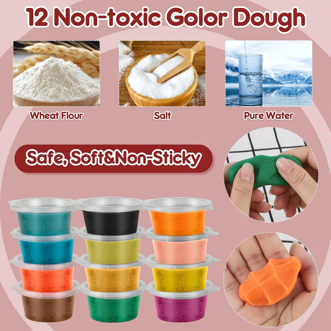 Diealles Shine Knete Set Knetwerkzeug für Kinder, Knete Dough Set, Knete Zubehör Kitchen Creations,