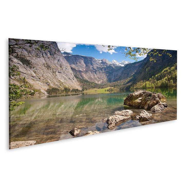 islandburner Bild auf Leinwand Obersee Deutschland Landschaft Bayerisch Berchtesgaden Bilder Wandbil