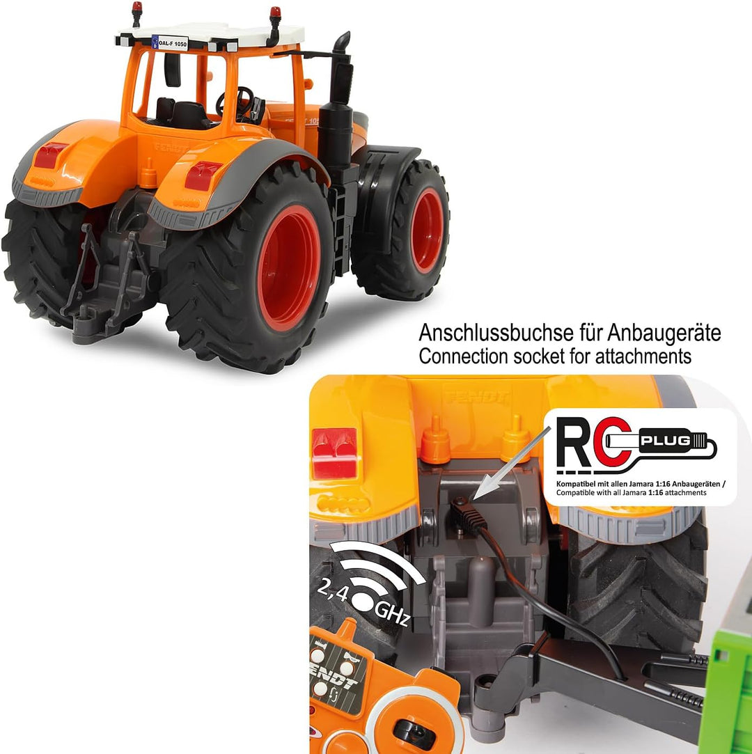 JAMARA 405045 - Fendt 1050 Vario Kommunal 1:16 2,4GHz - RC Traktor, Motorsound (abschaltbar), Rückfa