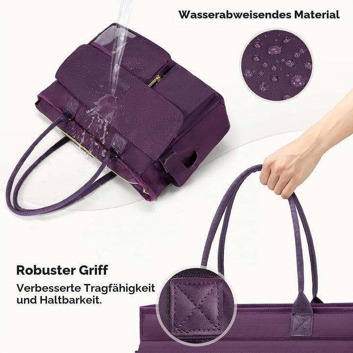 RAINSMORE Lehrertasche Damen mit Lunchfach 15,6 Zoll Laptoptasche Gross Isoliertes Fach Wasserdicht
