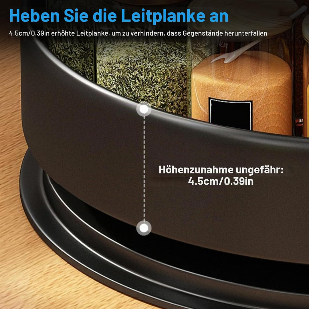 Lazy Susan Organizer, 2/3 Etagen 360° Drehbares Gewürzregal, Kohlenstoffstahl Drehteller Gewürzhalte
