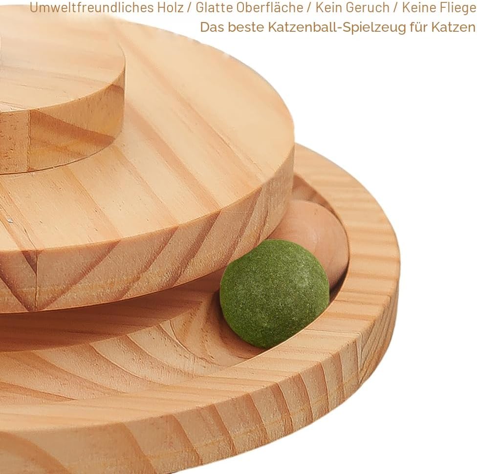 Marchul KatzenSpielzeug mit Futterball Snackball, Katzen Spielzeug Roller Tracks mit Drehteller, Int