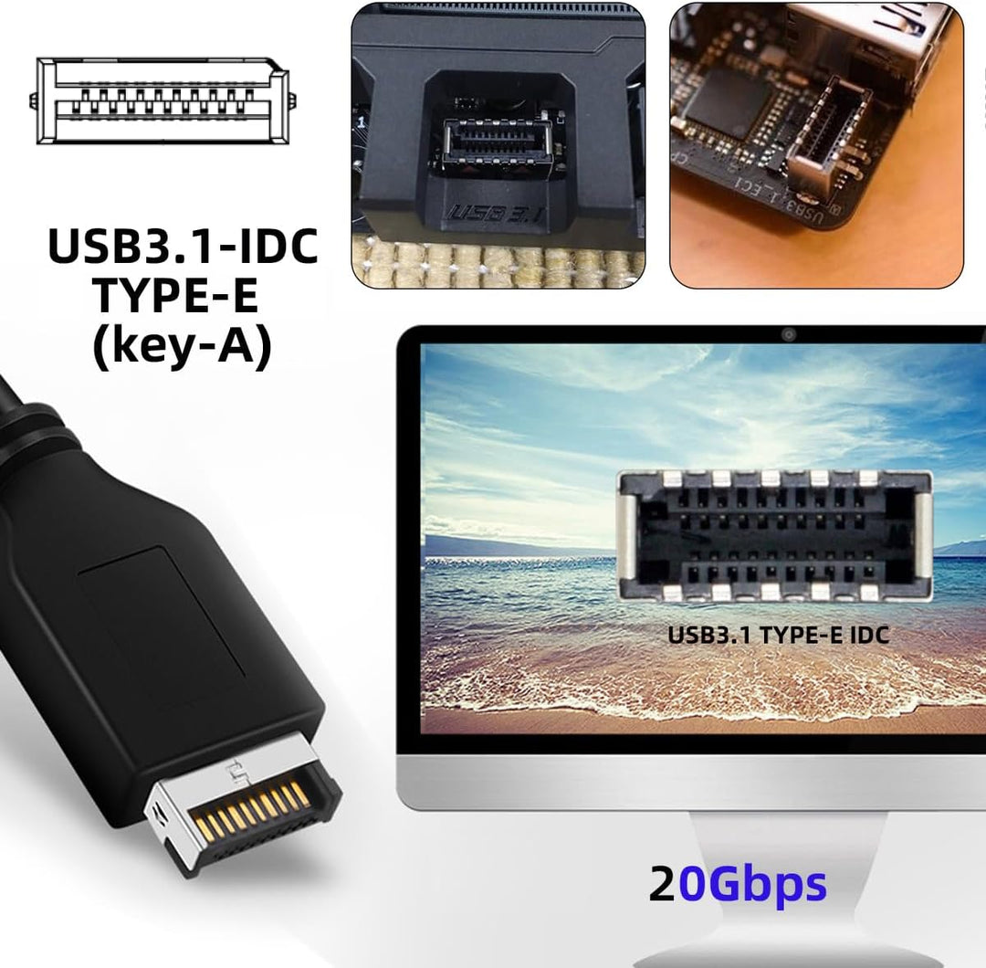 xiwai 20 Gbit/s USB 3.2 Gen2 Typ-C/Typ-E Frontplattenbuchse auf PCI-E 4X Express-Kartenadapter für D