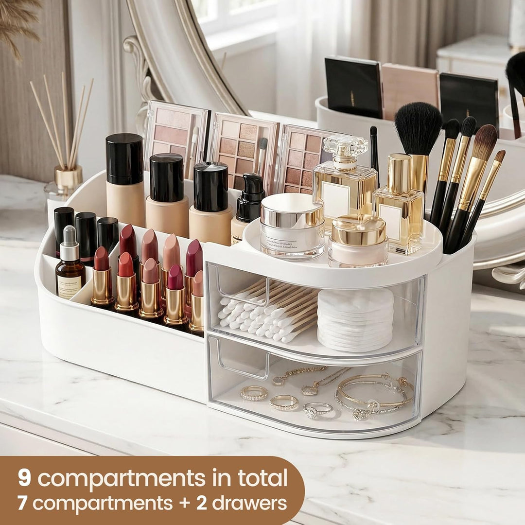 Make Up Kosmetik Organizer mit Schubladen - Multifunktionale Schminktisch Organizer für Badezimmer u