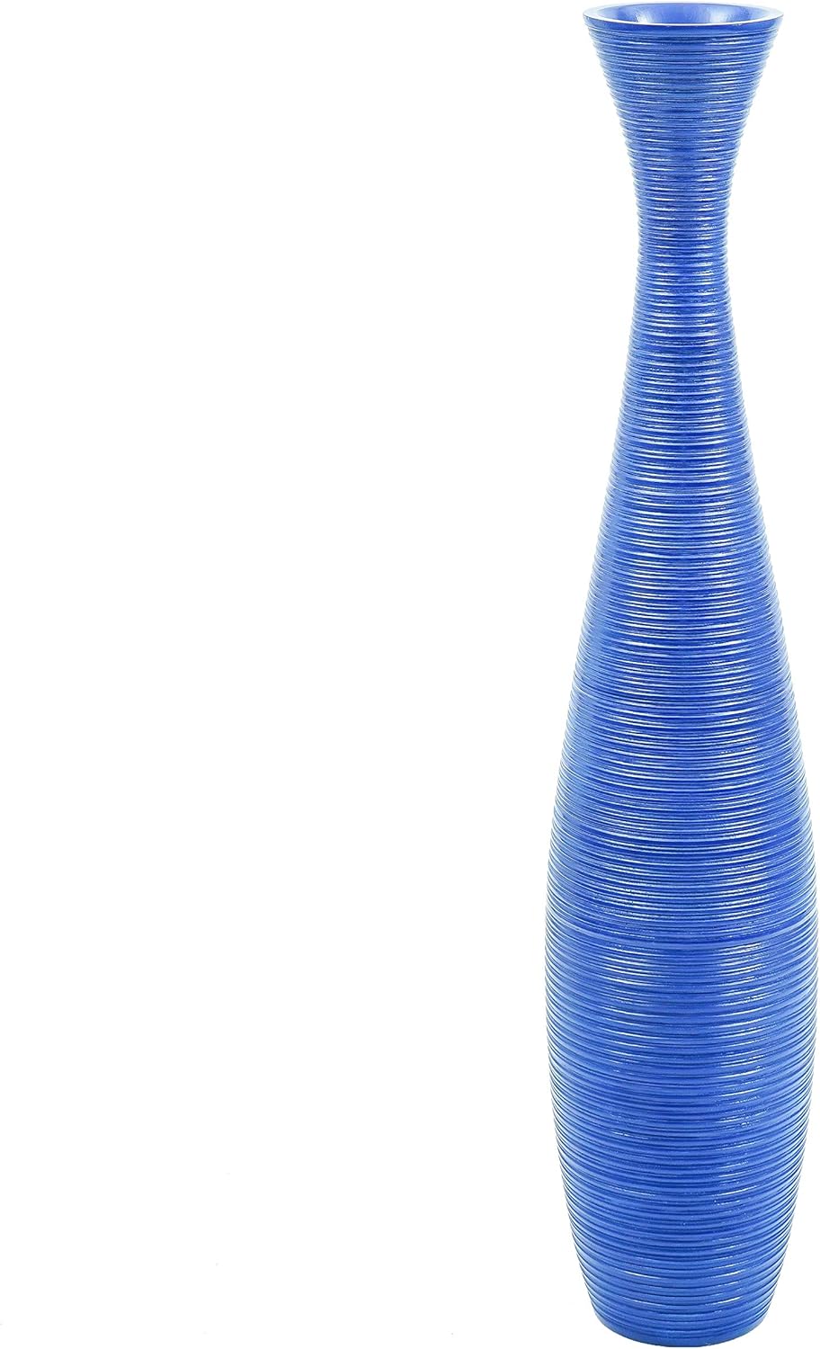 Leewadee Grosse Bodenvase für Dekozweige hohe Standvase Design Holzvase, Holz, 90 cm, blau 90 cm Bla