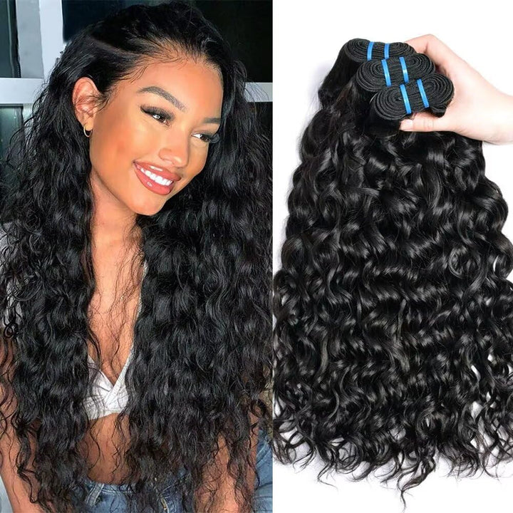 Ladiary Hair Brazilian Hair Bundle Water Wave Human Hair 3 Bundles 12 14 16 Zoll Curly Hair Weave 10