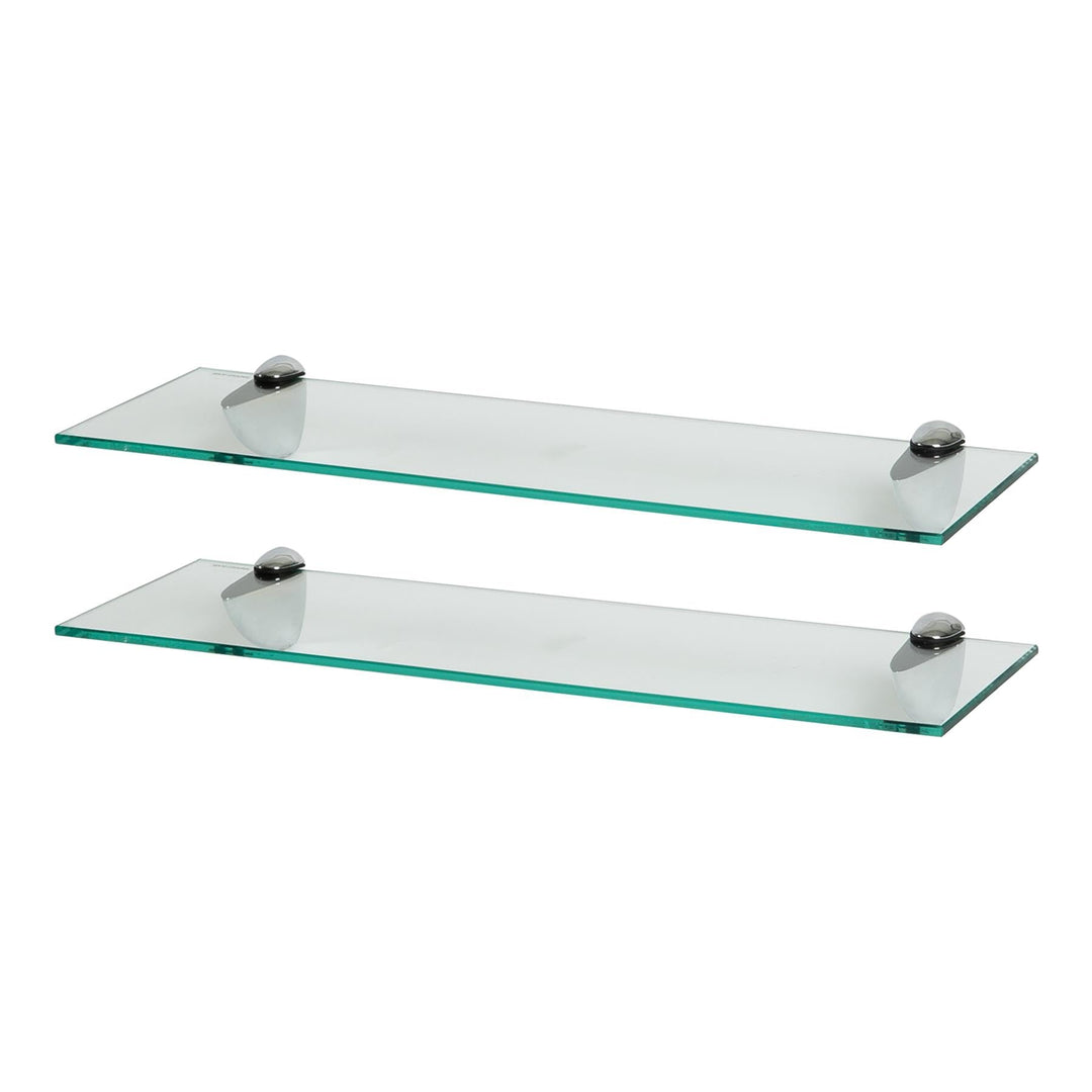 Harbour Housewares 2X Klar 60cm Schwebende Wandregale aus Glas - Badezimmer Dusche Küche Regale Lage