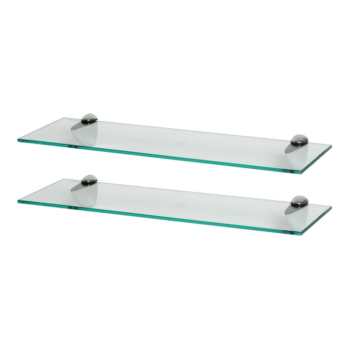 Harbour Housewares 2X Klar 60cm Schwebende Wandregale aus Glas - Badezimmer Dusche Küche Regale Lage