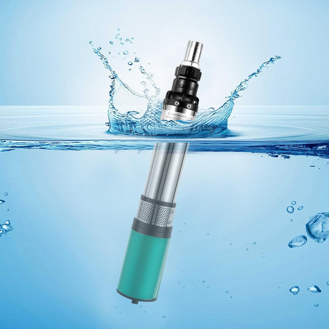 Tiefbrunnenpump DC 24V 320W 3m³/h, Förderhöhe max. 25m/82ft, Brunnenpumpe Tauchpumpe Pumpe Zisterne