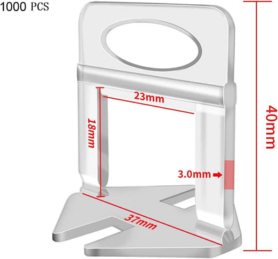 1000 Stück Standard Laschen Fugenbreite 3mm, Nivelliersystem Fliesen Nivellierhilfe Zuglaschen Fugen