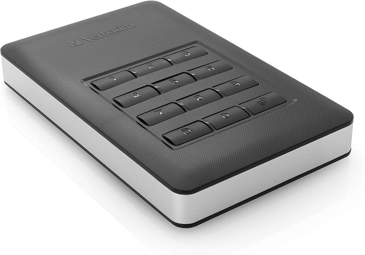 Verbatim Store ‘n’ Go Secure Portable I 2 TB I Schwarz I Externe Festplatte mit Code-Zugang I USB 3.