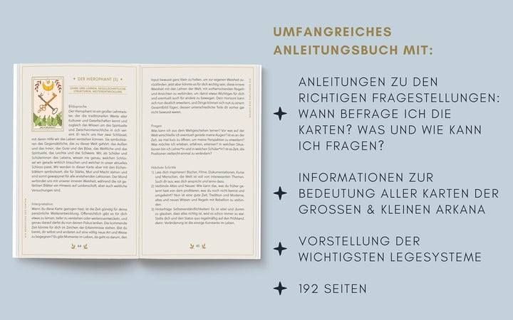 Tarotkarten: Tarotkarten mit Buch, Set für Anfänger: ausführliche Beschreibungen zu Fragen, Karten u