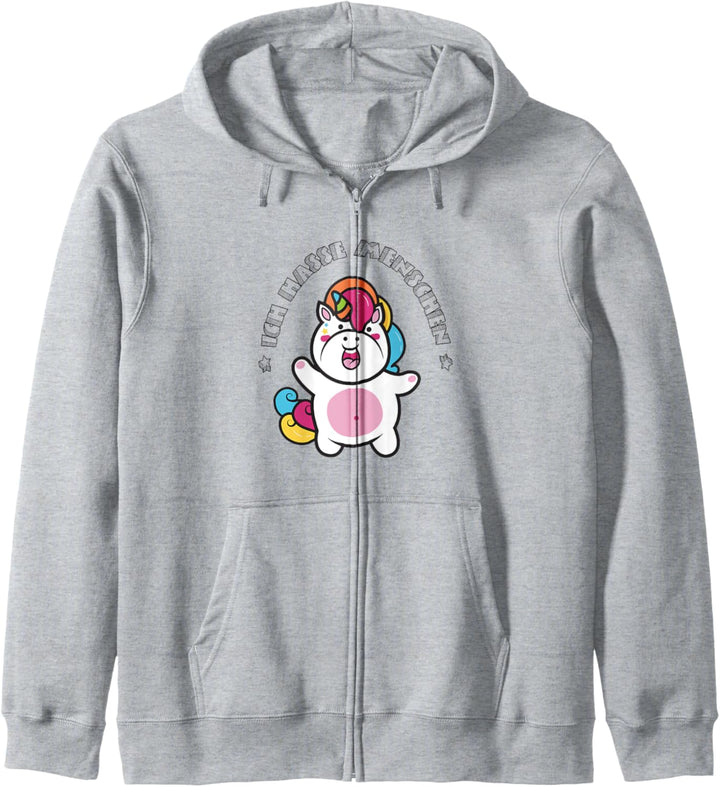 Ich hasse Menschen Einhorn Geschenk Damen Herren Kinder Kapuzenjacke