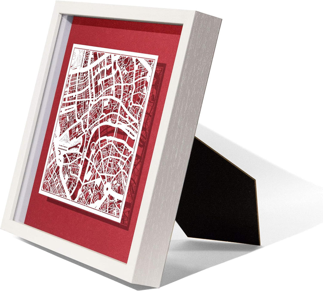 O3 DESIGN STUDIO - Marco de Papel para mapas, 22,8 x 22,8 cm, en Caja de Regalo, Fondo, autocambiant