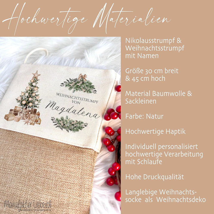 Manufaktur Liebevoll I Nikolausstrumpf Nikolausstiefel personalisiert Kinder Erwachsene Weihnachtsst