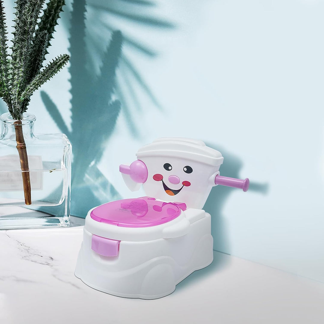 Töpfchen für Kinder, Tragbare Kinder Töpfchen mit Deckel und Cartoon Smiley, Baby Toilette Toiletten