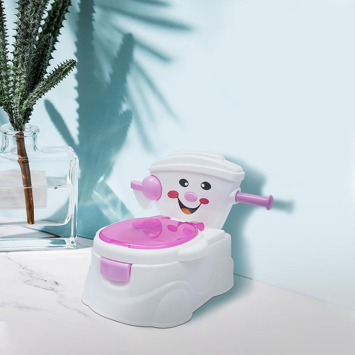 Töpfchen für Kinder, Tragbare Kinder Töpfchen mit Deckel und Cartoon Smiley, Baby Toilette Toiletten