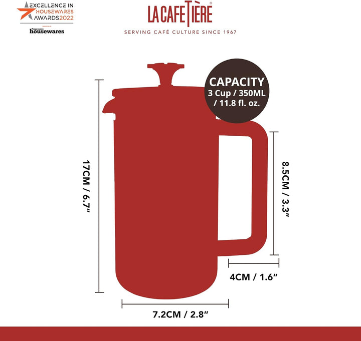 Swell La Cafetière Pisa Kaffeebereiter aus Edelstahl, für 3 Tassen, Kupfer, in Geschenkverpackung, K