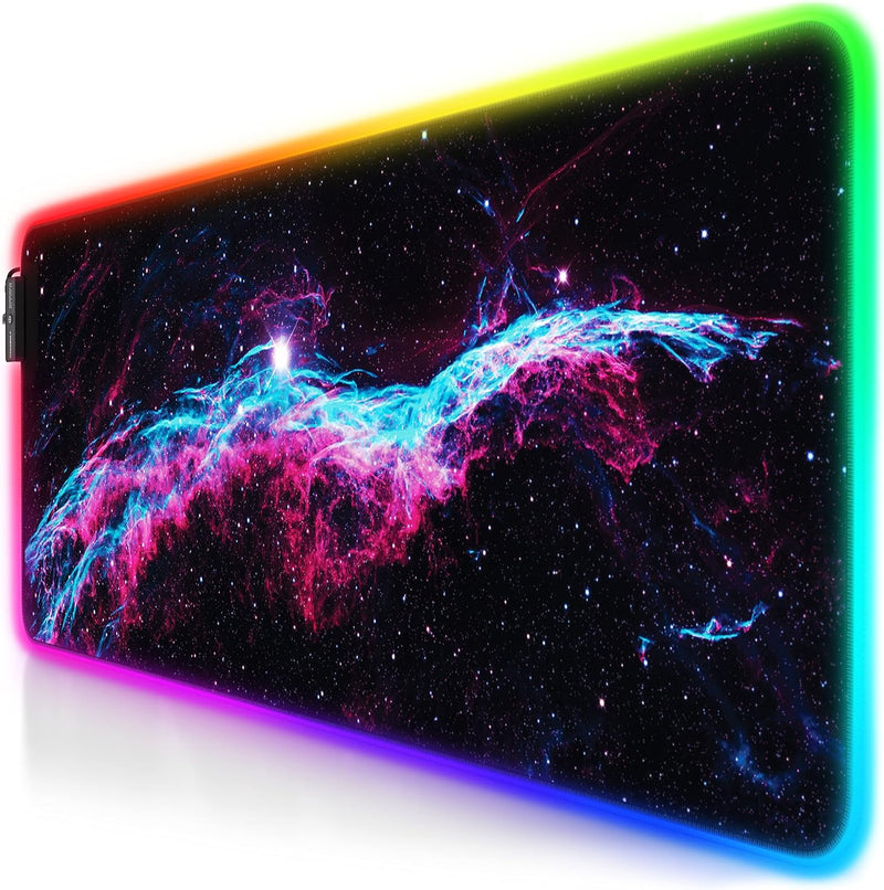 Titanwolf - RGB Gaming Mauspad - LED Schreibtischunterlage - 800x300 mm - XXL Mousepad - LED Multi C