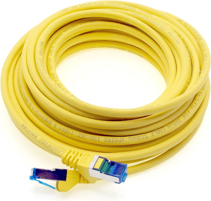 5m - CAT6a - Netzwerkkabel gelb - 10 Stück CAT 6 A Patchkabel 10000 Mbit s SFTP PIMF 500 MHz kompati