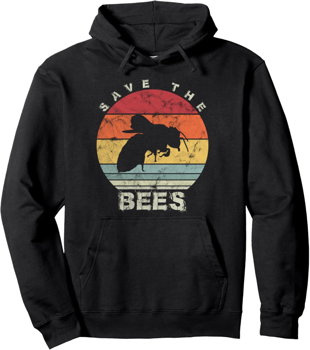 Retro Biene Vintage Save The Bees Pullover Hoodie