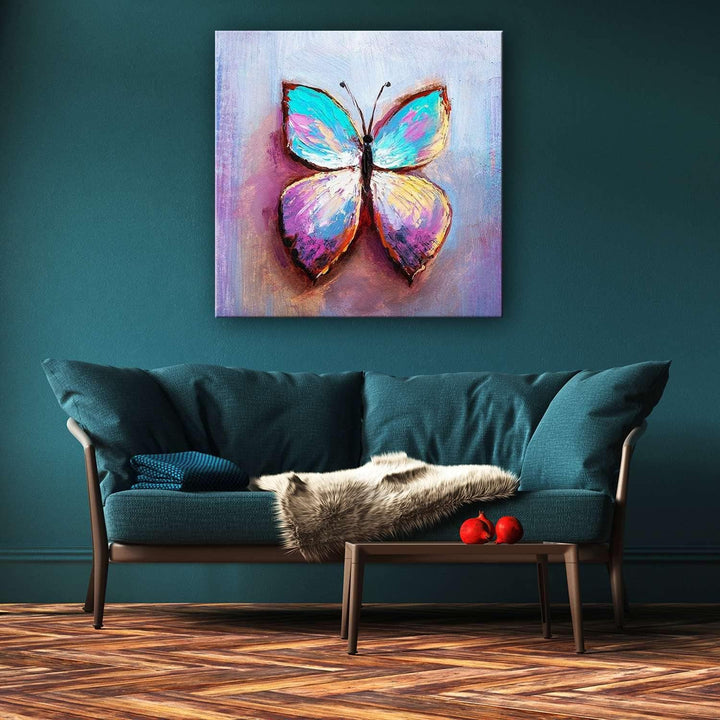 Startonight Bilder Schmetterling der Freiheit in Lila und Blau - Leinwandbilder Moderne Kunst - Tier