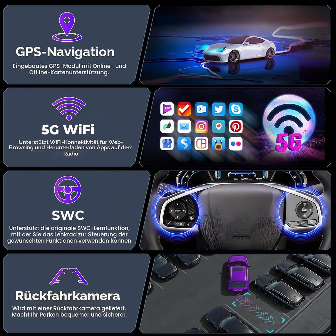 Hikity 4+64GB Autoradio Android 15 für FIAT Ducato/Citroen Jumper/Peugeot Boxer mit 7-Zoll-Touchscre