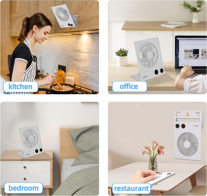 VEMONT Mini Tischventilator, USB Ventilator,5000mAh Akku-Ventilator,180°Kippbarer tragbarer Ventilat