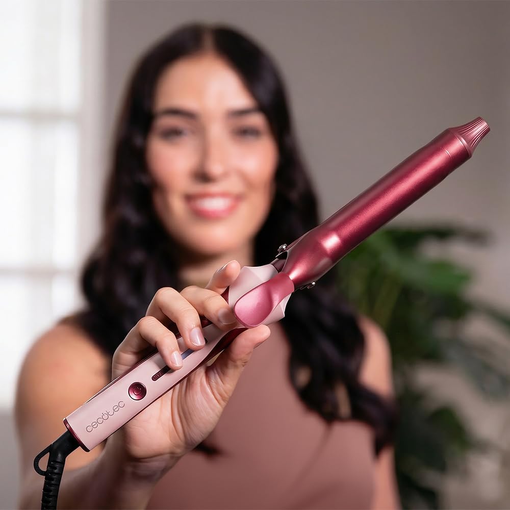 Cecotec Lockenstab SurfCare CurlClip Cotton Candy. 25 mm, 120–200 °C, Keramik, Klemme, Schnelle Aufh