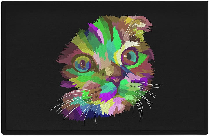 Trendation - Lustige Katzen Fussmatte Polygon Grafik Katzenbesitzerin Humor Fussmatte 60x40 cm