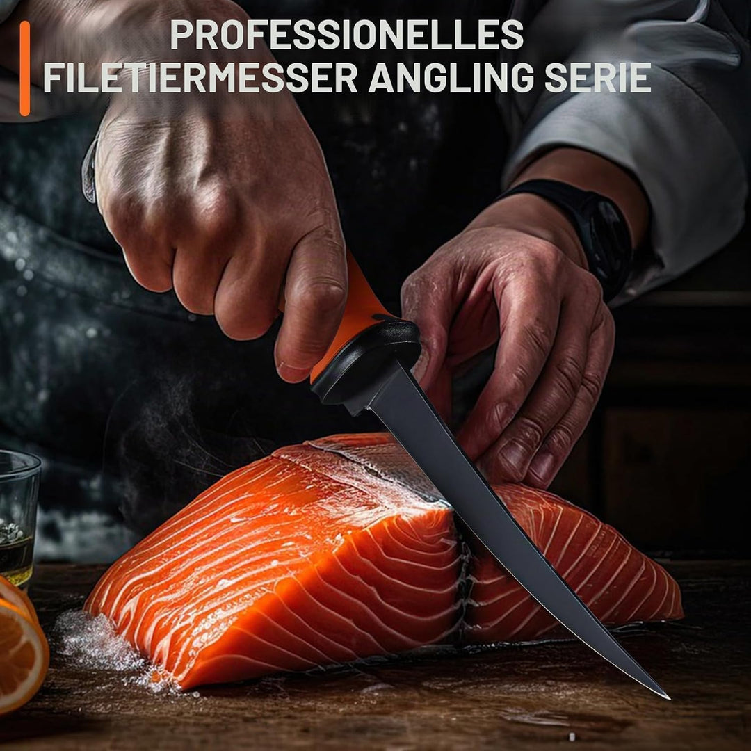 Golden Bird Filetiermesser Fisch 16,5cm Fischmesser 5Cr15mov Filitiermesser scharf Fisch Full Tang A