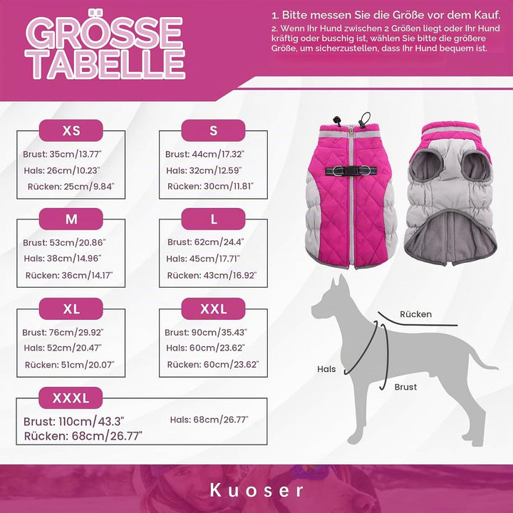 Kuoser Hunde-Wintermantel, wasserdicht, kaltes Wetter, warme Jacke für kleine, mittelgrosse und gros