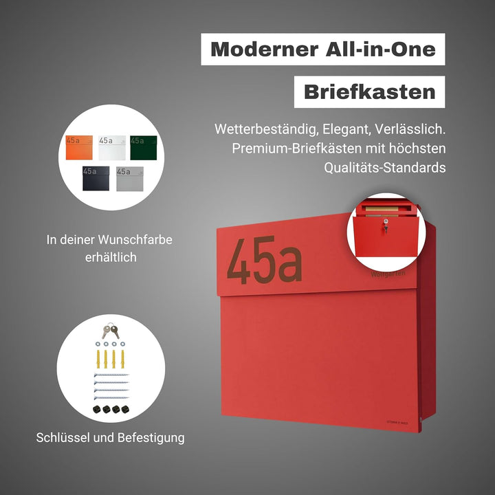 Radius Briefkasten Letterman 4 rot Wandbriefkasten 560r
