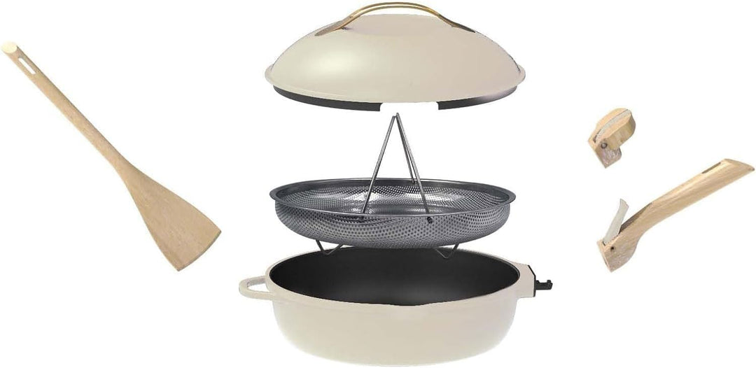 COOKUT - Die fabelhafte 8-in-1-Pfanne – "Kleines Modell 24 cm" – ein einzelnes Werkzeug, das Pfanne,