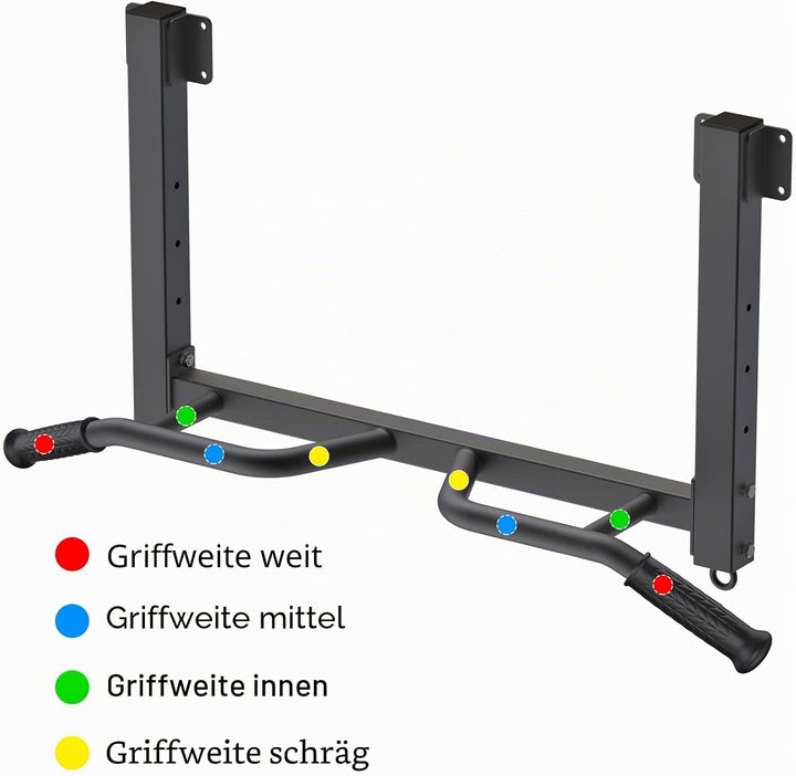Kipika Multifunktionale Balken montierte Klimmzugstange, 4 Stufen der Höhenverstellung, Multi-Winkel