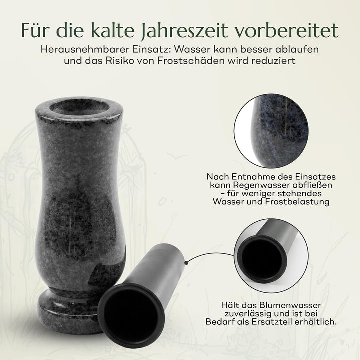designgrab Taille-medium Grabvase aus Granit Orion